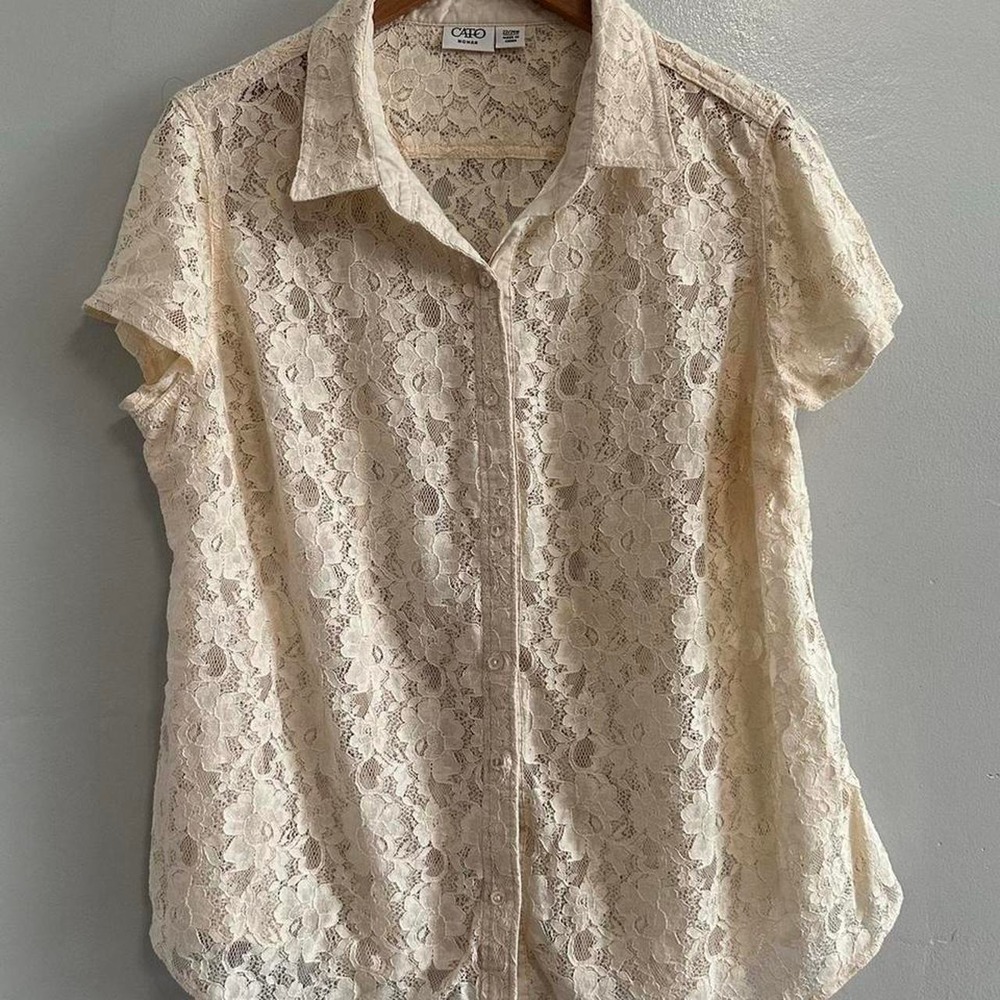 Cato cream lace shirt